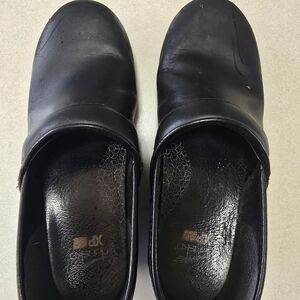 Dansko Black Leather Mules
